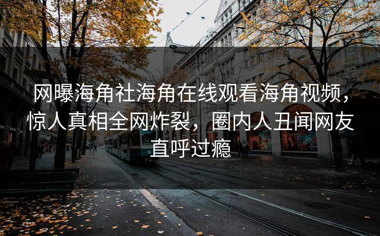 网曝海角社海角在线观看海角视频，惊人真相全网炸裂，圈内人丑闻网友直呼过瘾