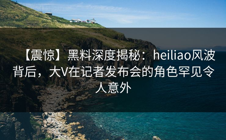 【震惊】黑料深度揭秘：heiliao风波背后，大V在记者发布会的角色罕见令人意外