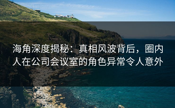 海角深度揭秘：真相风波背后，圈内人在公司会议室的角色异常令人意外