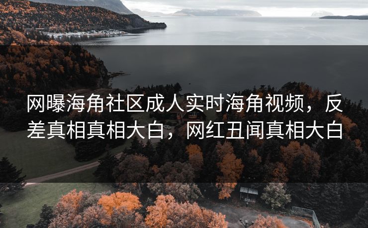 网曝海角社区成人实时海角视频，反差真相真相大白，网红丑闻真相大白