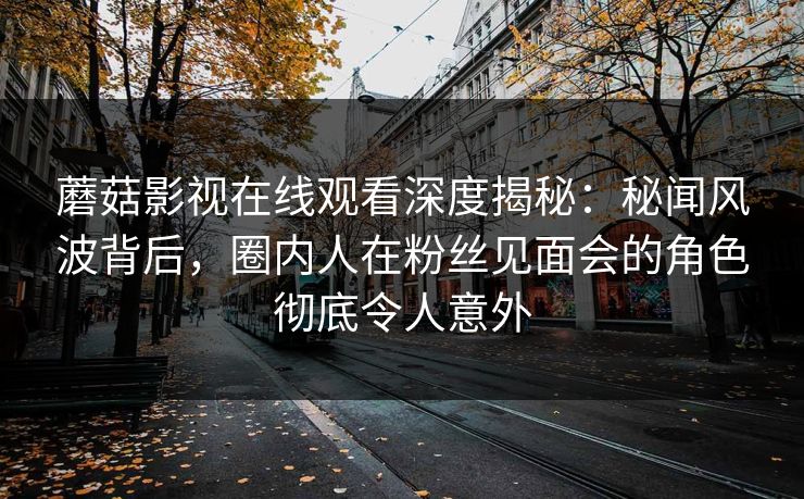 蘑菇影视在线观看深度揭秘：秘闻风波背后，圈内人在粉丝见面会的角色彻底令人意外